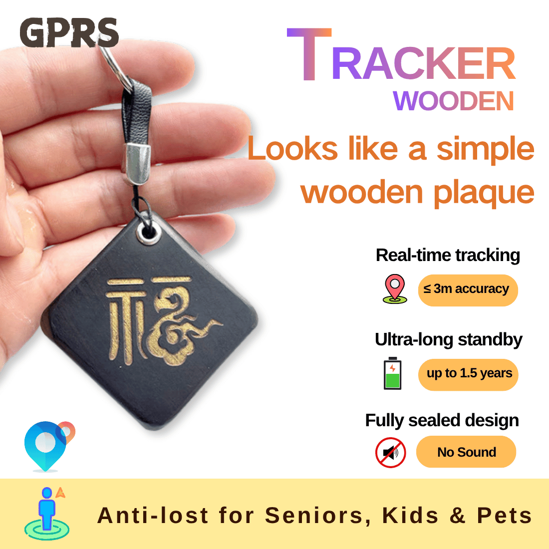 GPS Tracker Ebony Wood